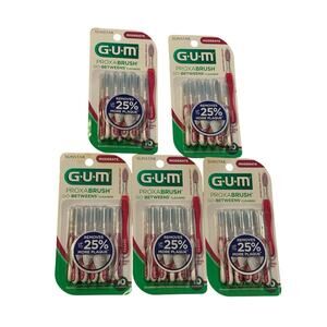 GUM Proxabrush Go-Betweens Cleaners Moderate 10 Ct Lot of 5 Packs Dental Teeth